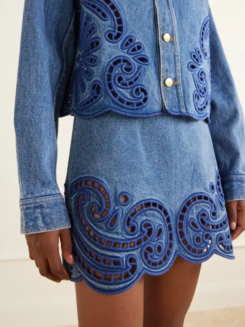 Ulla Johnson Bobbi Embroidered Denim Jacket | Thumbnail 4