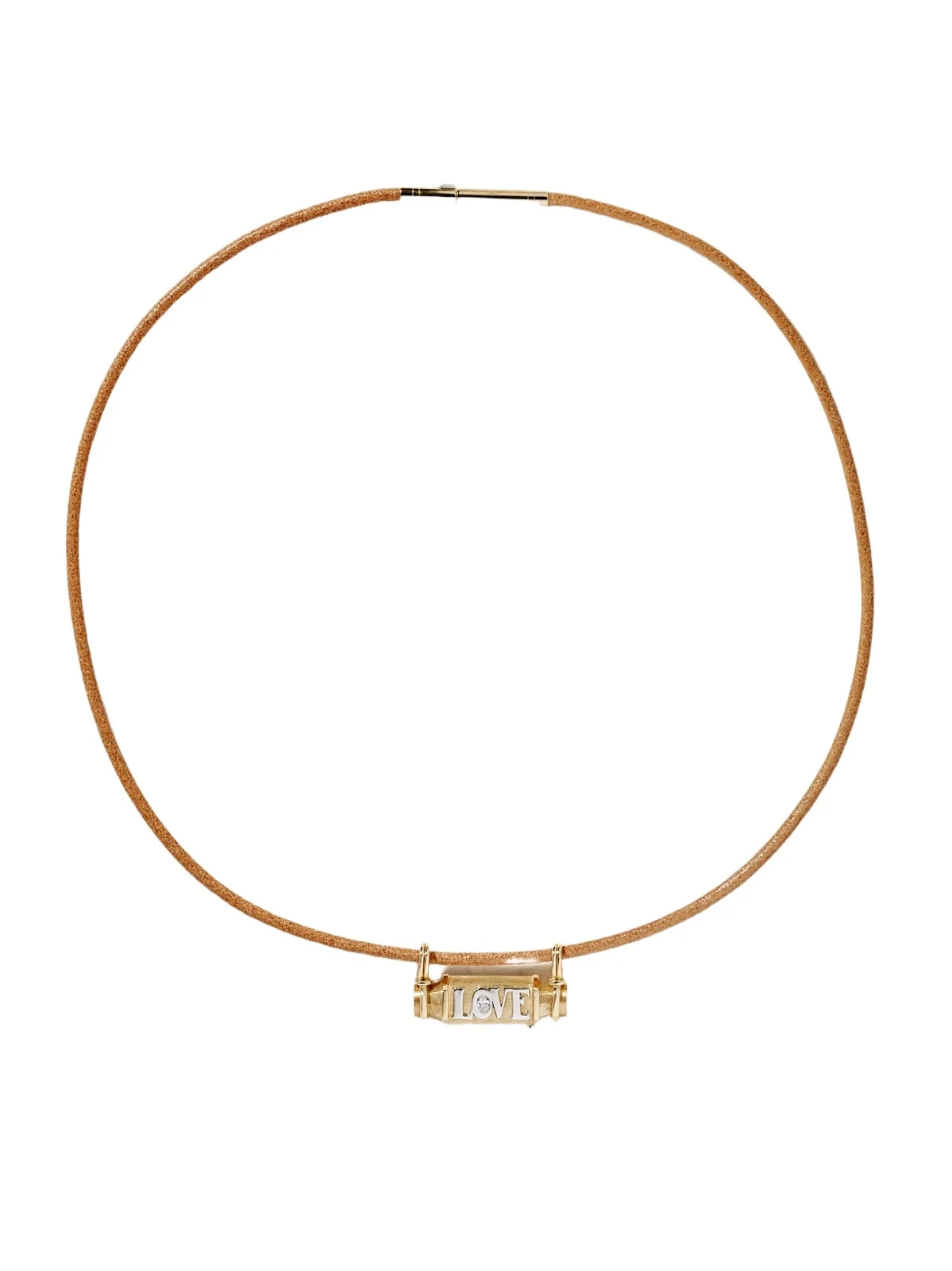 Love Smash Locket 18-karat Yellow And White Gold, Diamond And Leather Necklace Love Smash Locket 18-karat Yellow And White Gold, Diamond And Leather Necklace