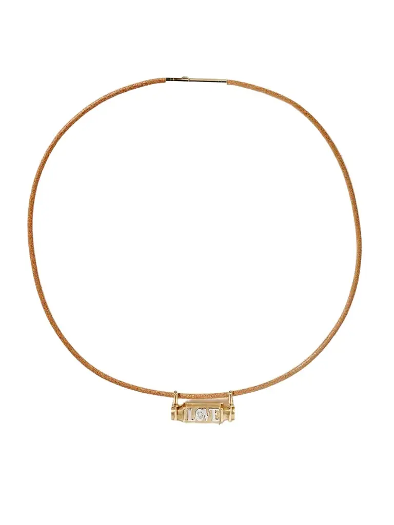 Love Smash Locket 18-karat Yellow And White Gold, Diamond And Leather Necklace Love Smash Locket 18-karat Yellow And White Gold, Diamond And Leather Necklace