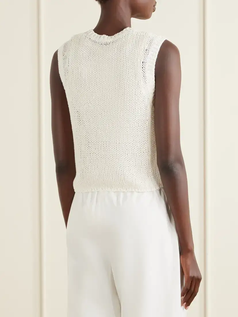 James Perse Knitted Linen And Cotton Tank - Neutrals | Thumbnail 3