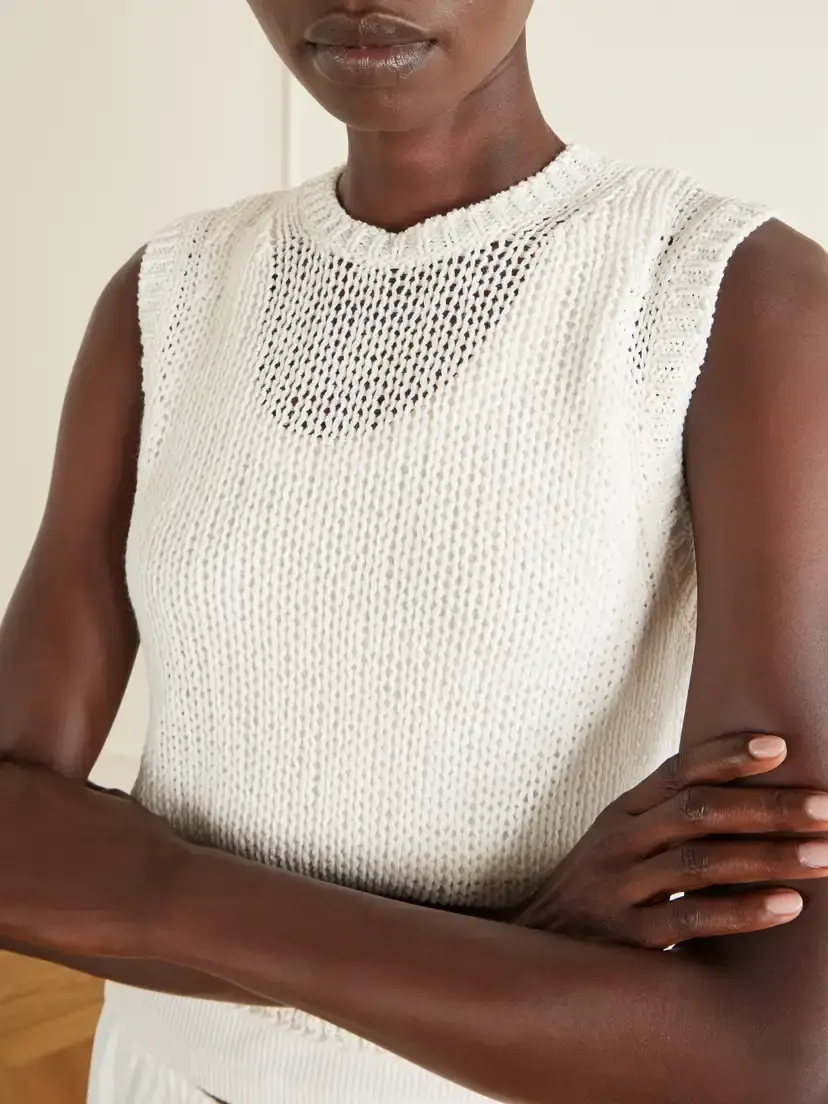 James Perse Knitted Linen And Cotton Tank - Neutrals | Thumbnail 4