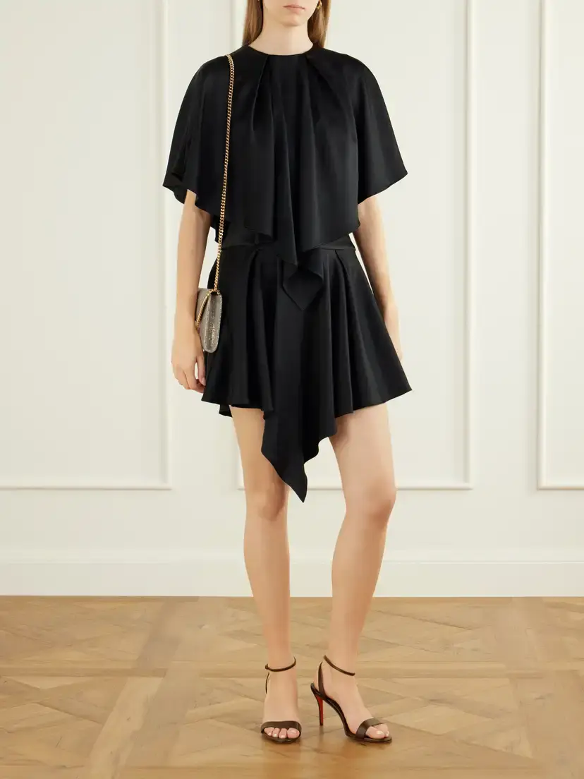Stella McCartney Gathered Satin Mini Dress | Thumbnail 2 Stella McCartney Gathered Satin Mini Dress | Thumbnail 2