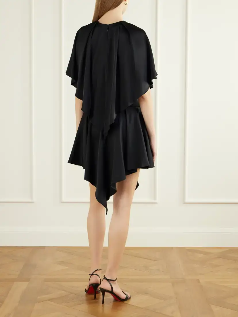 Stella McCartney Gathered Satin Mini Dress | Thumbnail 4 Stella McCartney Gathered Satin Mini Dress | Thumbnail 4