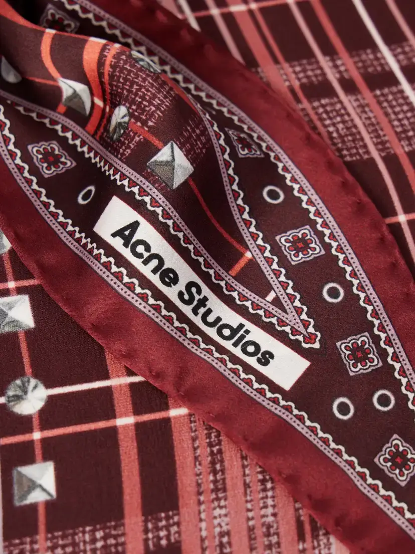 Acne Studios Checked Silk-satin Scarf | Thumbnail 3 Acne Studios Checked Silk-satin Scarf | Thumbnail 3