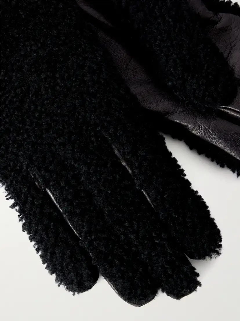 Gabriela Hearst Eglantina Leather-trimmed Shearling Gloves | Thumbnail 2 Gabriela Hearst Eglantina Leather-trimmed Shearling Gloves | Thumbnail 2