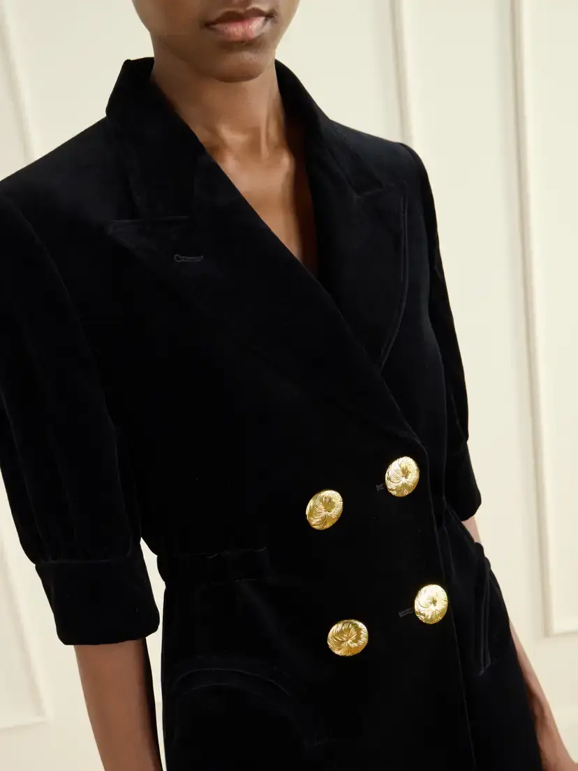 Blazé Milano Anyway Embellished Cotton-velvet Mini Dress | Thumbnail 4 Blazé Milano Anyway Embellished Cotton-velvet Mini Dress | Thumbnail 4