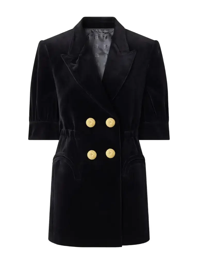 Blazé Milano Anyway Embellished Cotton-velvet Mini Dress