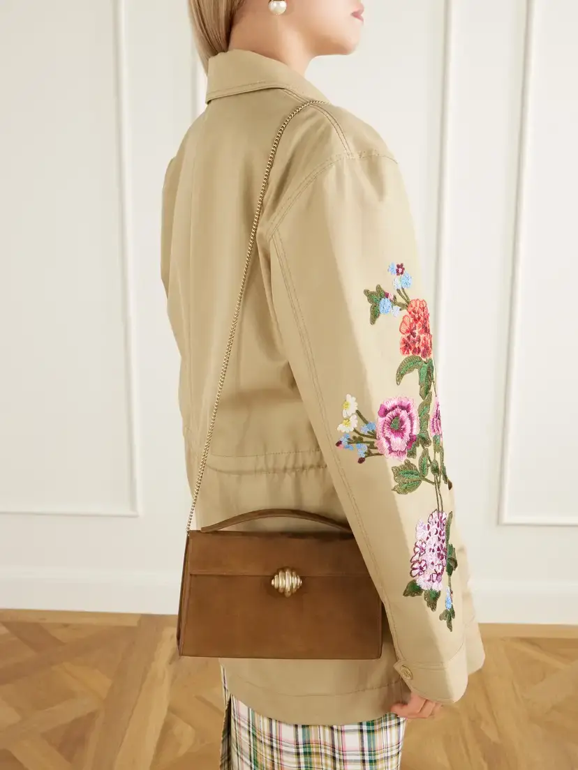 Aquazzura Alex Suede Clutch Bag | Thumbnail 2
