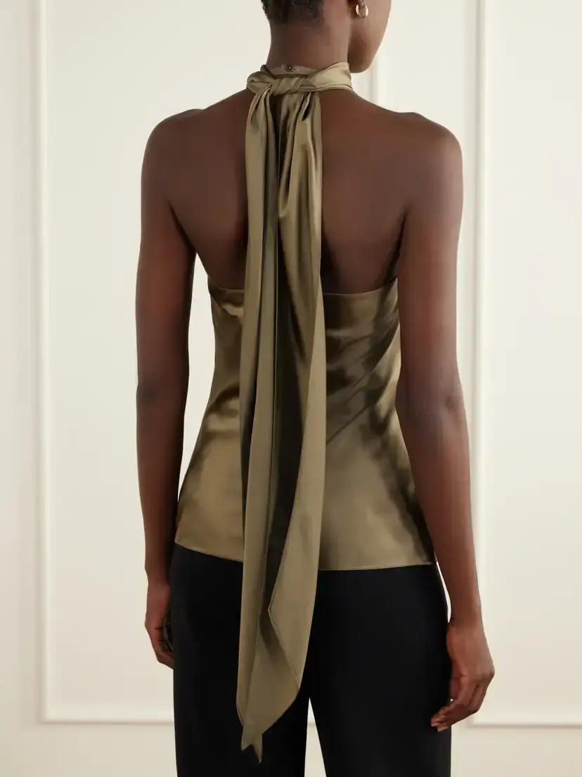 Ralph Lauren Collection Chilton Satin Halterneck Top | Thumbnail 3 Ralph Lauren Collection Chilton Satin Halterneck Top | Thumbnail 3