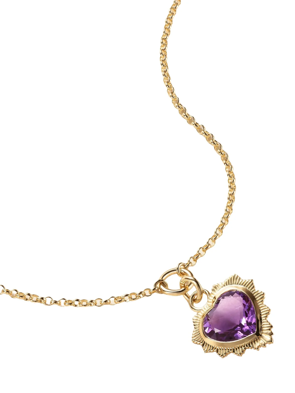Foundrae True Love 18-karat Gold Amethyst Pendant Necklace