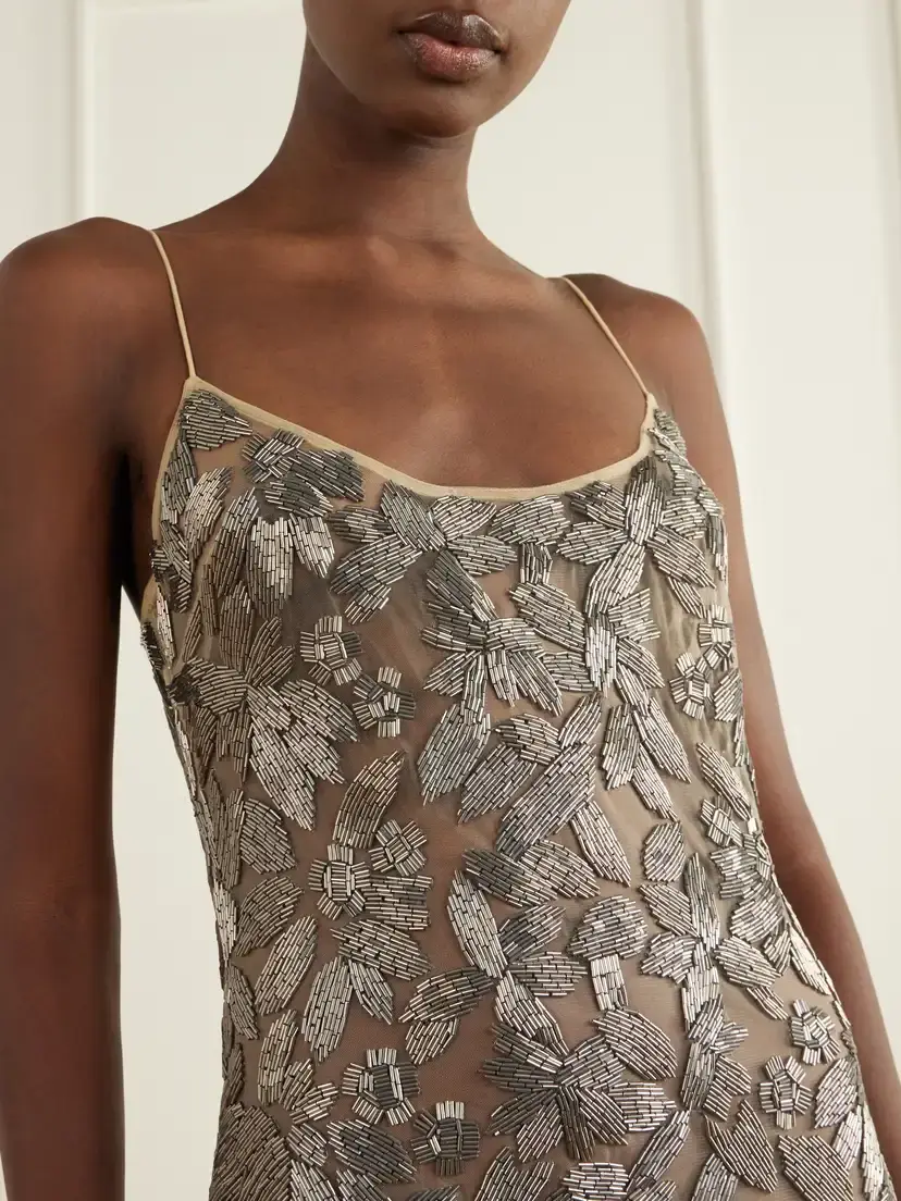 Ilkyaz Ozel Embellished Silver-tone Organza Gown | Thumbnail 4