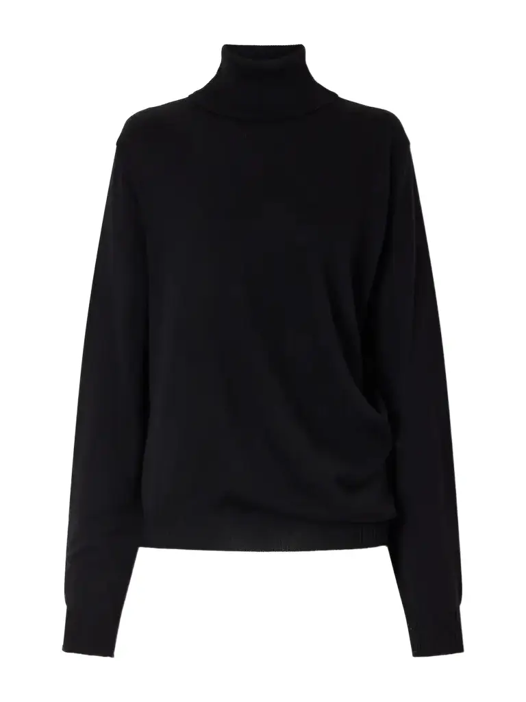 Magda Butrym Gathered Wool Turtleneck