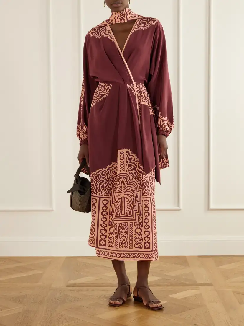 Johanna Ortiz Heatborne Printed Silk Wrap Maxi Dress | Thumbnail 2 Johanna Ortiz Heatborne Printed Silk Wrap Maxi Dress | Thumbnail 2