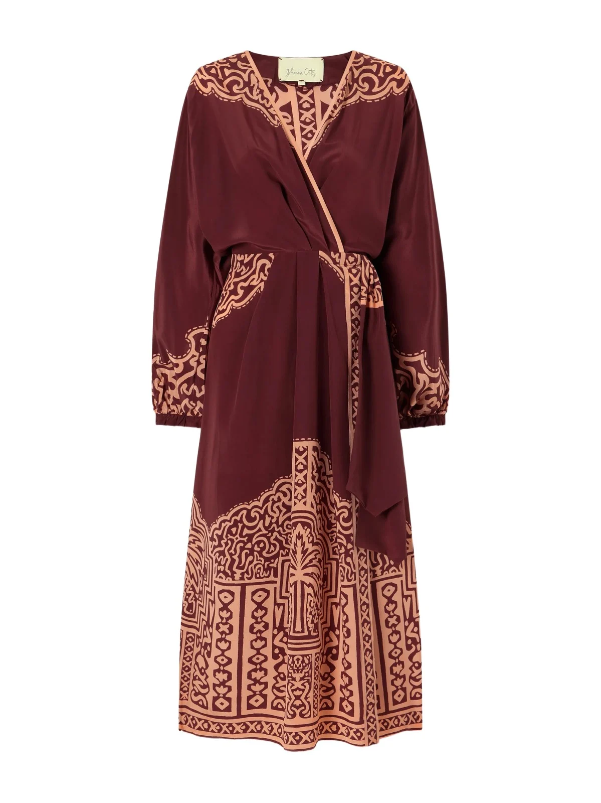 Heatborne Printed Silk Wrap Maxi Dress