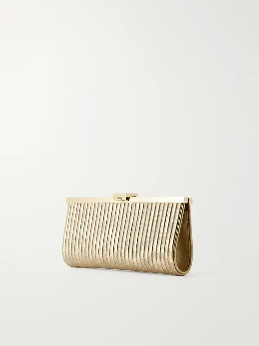 Aquazzura Heatwave Metallic Leather Clutch Bag | Thumbnail 4
