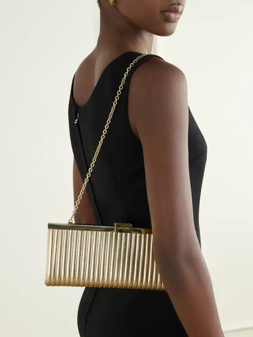 Aquazzura Heatwave Metallic Leather Clutch Bag | Thumbnail 5