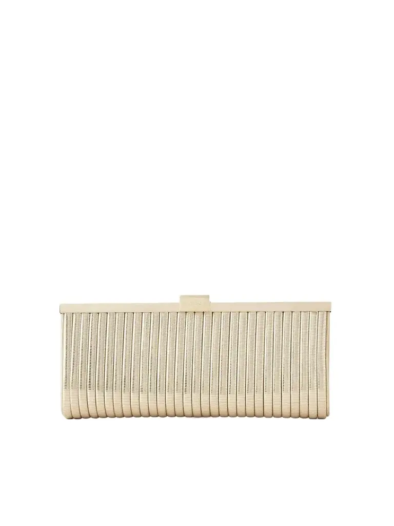 Aquazzura Heatwave Metallic Leather Clutch Bag