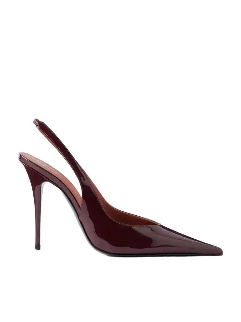 Amina Muaddi Anok 105 Patent Leather Slingback Pumps | Image 1 Amina Muaddi Anok 105 Patent Leather Slingback Pumps | Image 1
