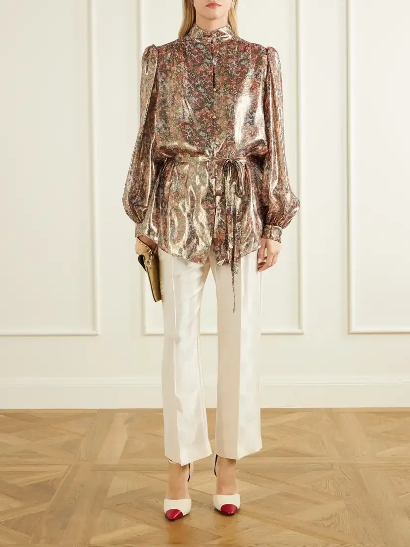 Valentino Garavani Polka-dot Silk Jacquard Straight-leg Pants | Thumbnail 2