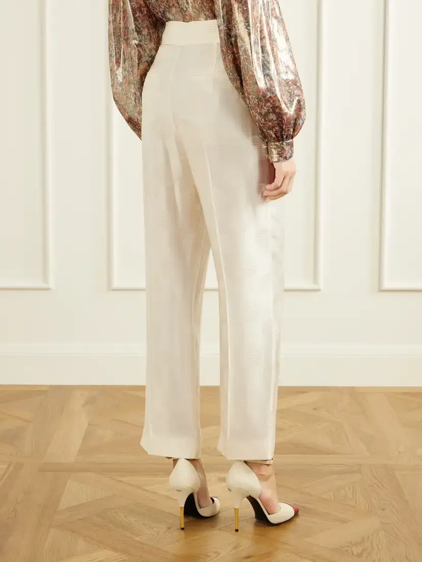 Valentino Garavani Polka-dot Silk Jacquard Straight-leg Pants | Thumbnail 4