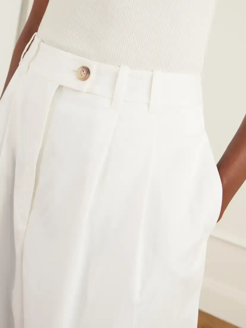 DÔEN Lisa High-waist Pleated Cotton-twill Wide-leg Pants | Thumbnail 4 DÔEN Lisa High-waist Pleated Cotton-twill Wide-leg Pants | Thumbnail 4