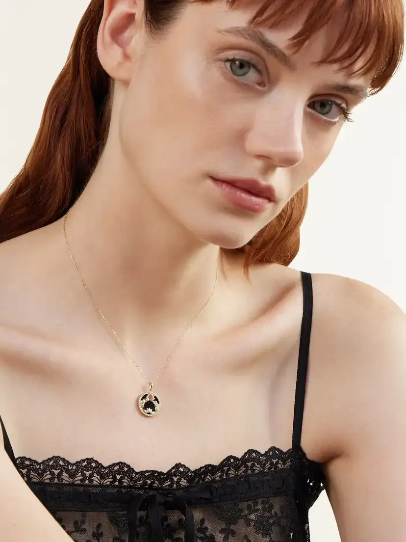 L’Atelier Nawbar Golden Eclipse 18-karat Gold Multi-stone Pendant Necklace | Thumbnail 2