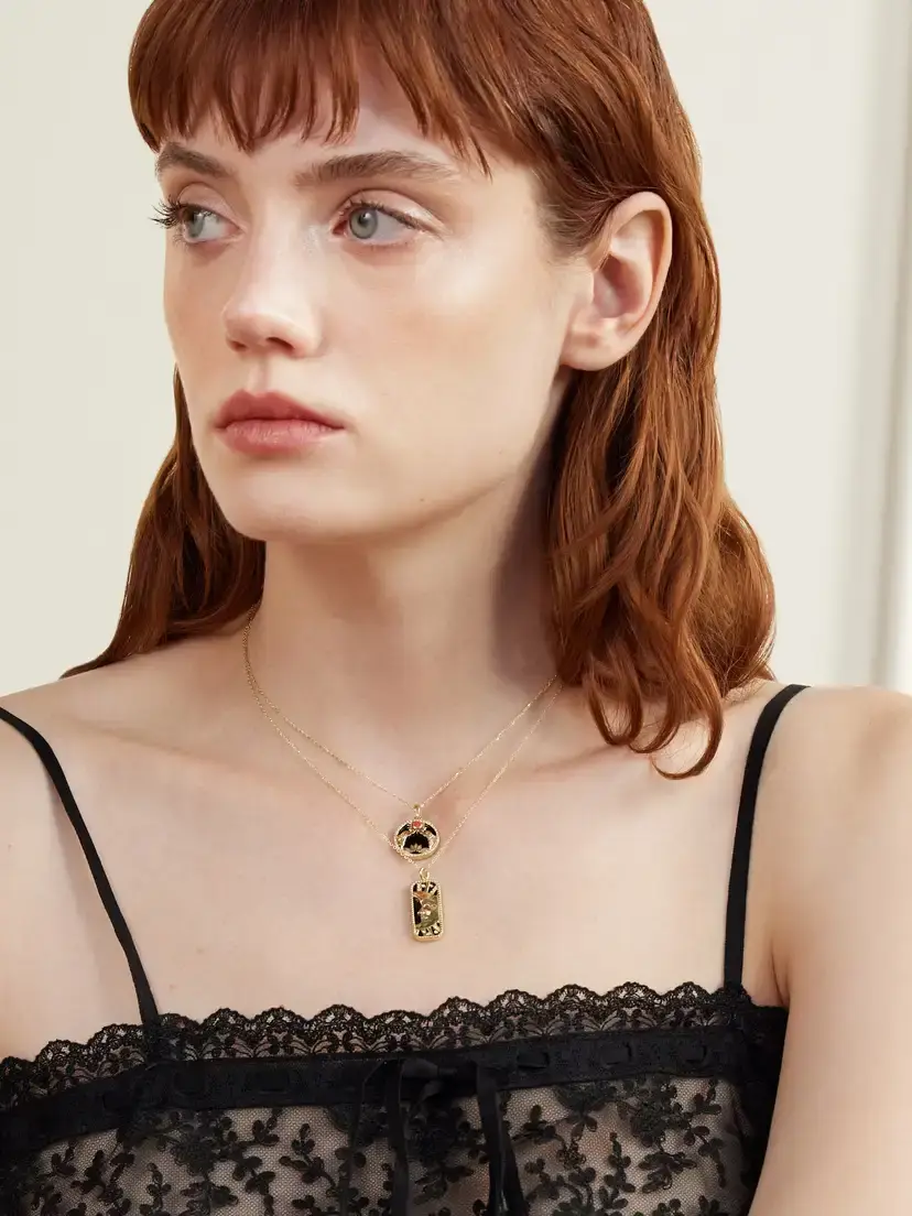 L’Atelier Nawbar Golden Eclipse 18-karat Gold Multi-stone Pendant Necklace | Thumbnail 3