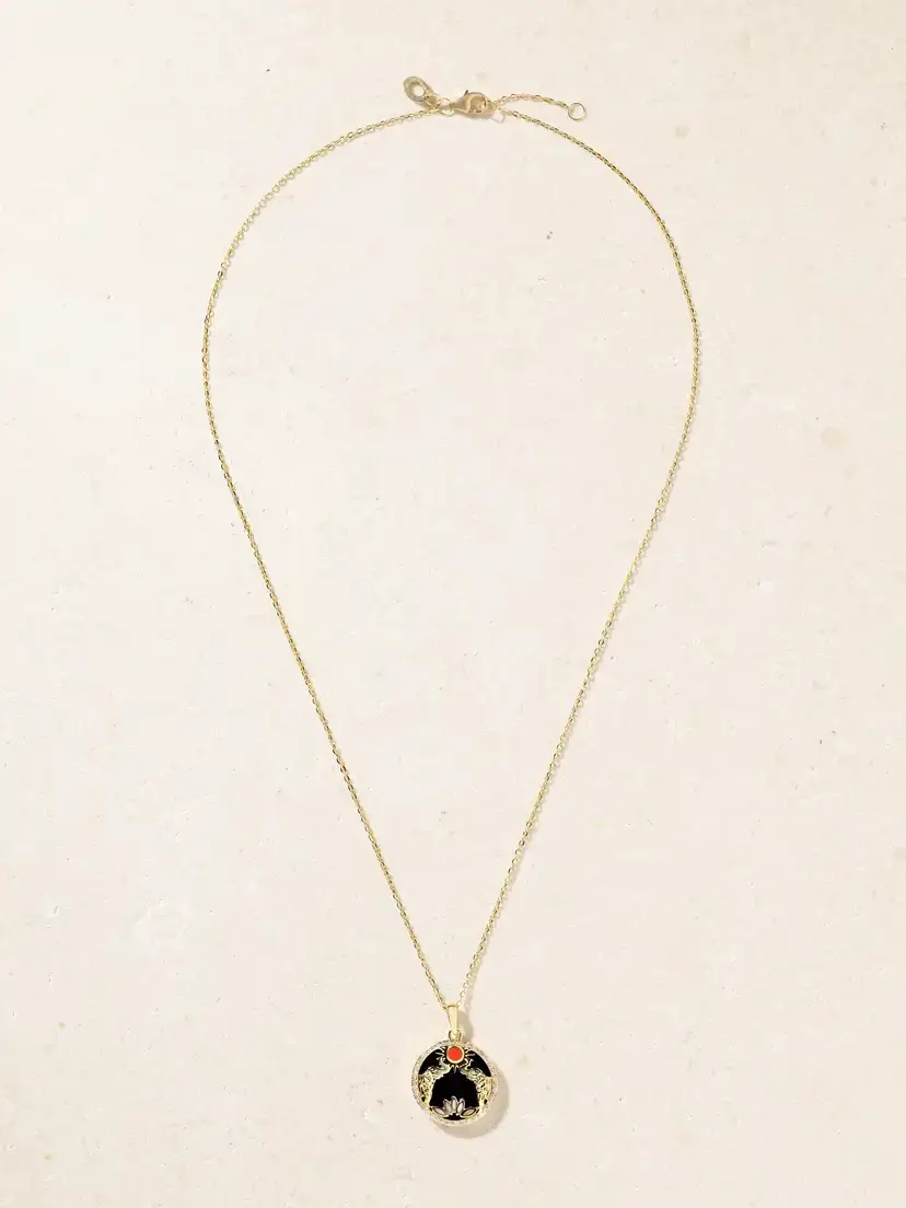 L’Atelier Nawbar Golden Eclipse 18-karat Gold Multi-stone Pendant Necklace | Thumbnail 5