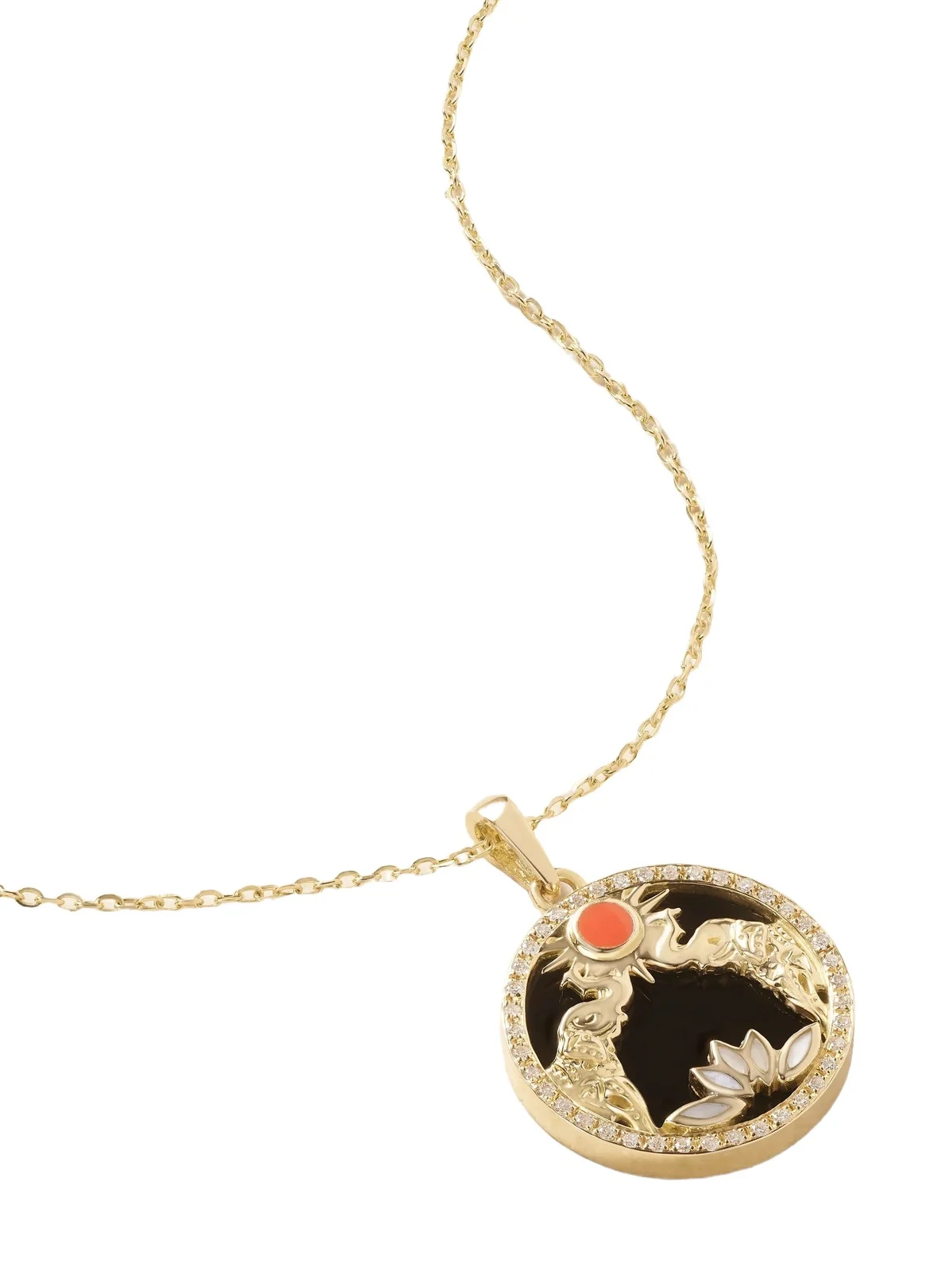 Golden Eclipse 18-karat Gold Multi-stone Pendant Necklace