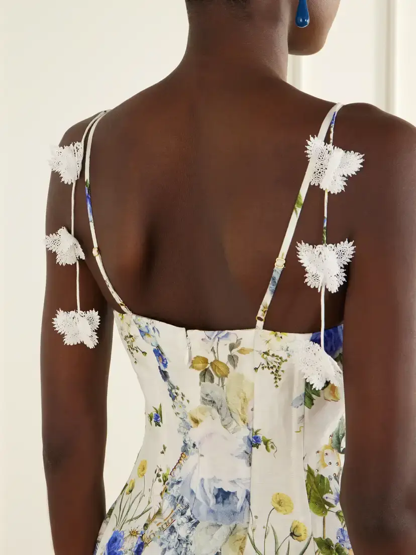 Camilla Embellished Floral-print Linen And Silk-blend Midi Dress | Thumbnail 4 Camilla Embellished Floral-print Linen And Silk-blend Midi Dress | Thumbnail 4