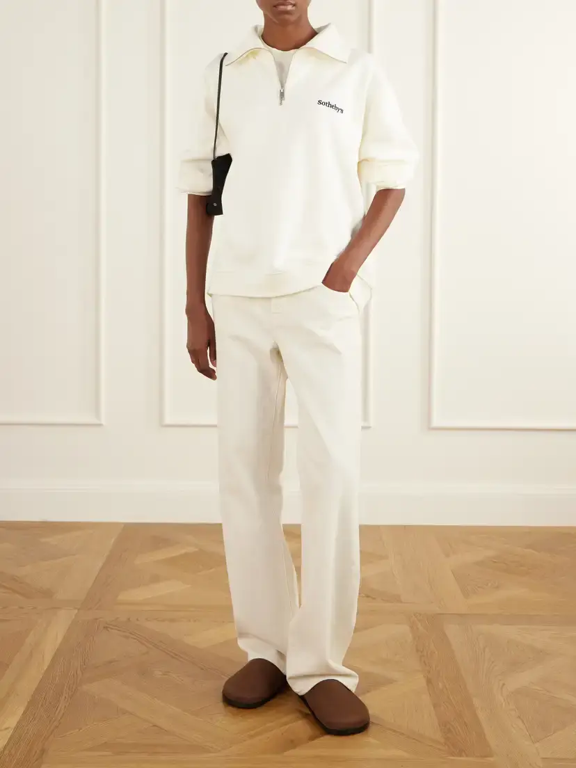 Frame + Sotheby's Cotton-jersey Half-zip Sweatshirt | Thumbnail 2 Frame + Sotheby's Cotton-jersey Half-zip Sweatshirt | Thumbnail 2