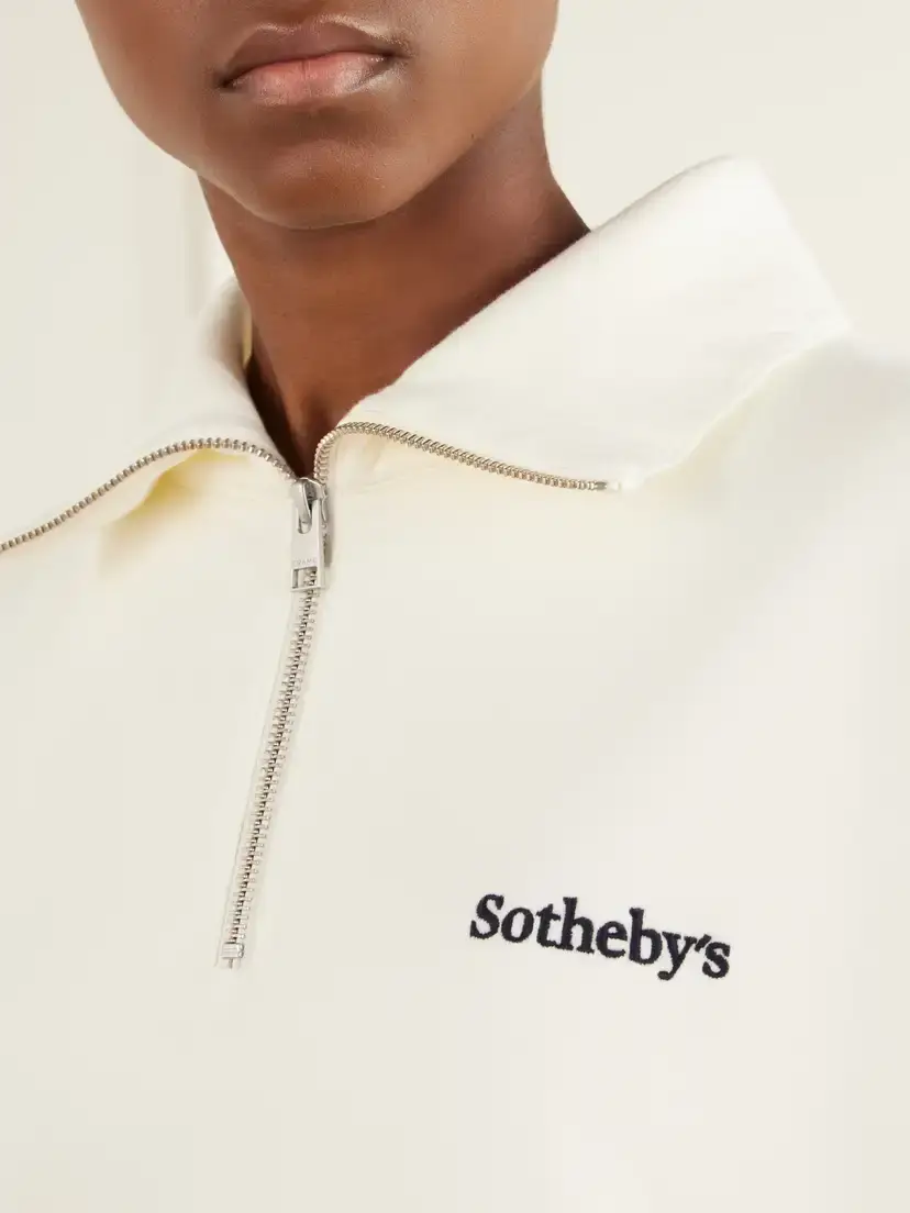 Frame + Sotheby's Cotton-jersey Half-zip Sweatshirt | Thumbnail 5 Frame + Sotheby's Cotton-jersey Half-zip Sweatshirt | Thumbnail 5