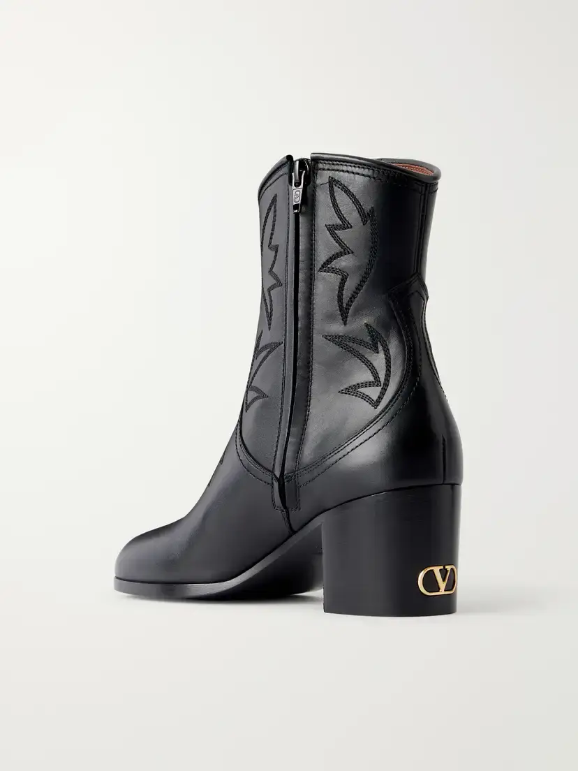 Valentino Garavani Zimmy 40 Embroidered Leather Ankle Boots | Thumbnail 3