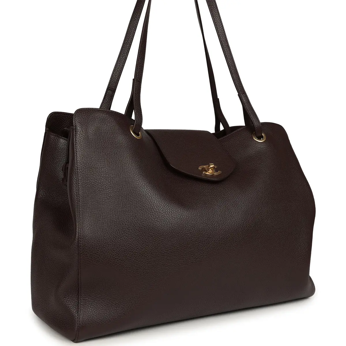 Chanel Chanel XXL "It Girl" Shopping Tote Brown Grained Calfskin Gold Hardware | Thumbnail 2 Chanel Chanel XXL "It Girl" Shopping Tote Brown Grained Calfskin Gold Hardware | Thumbnail 2