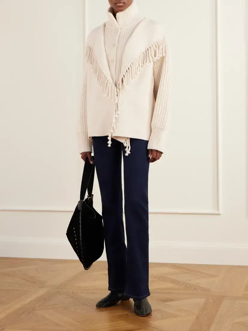 Frame Fringed Wool Cardigan | Thumbnail 2 Frame Fringed Wool Cardigan | Thumbnail 2