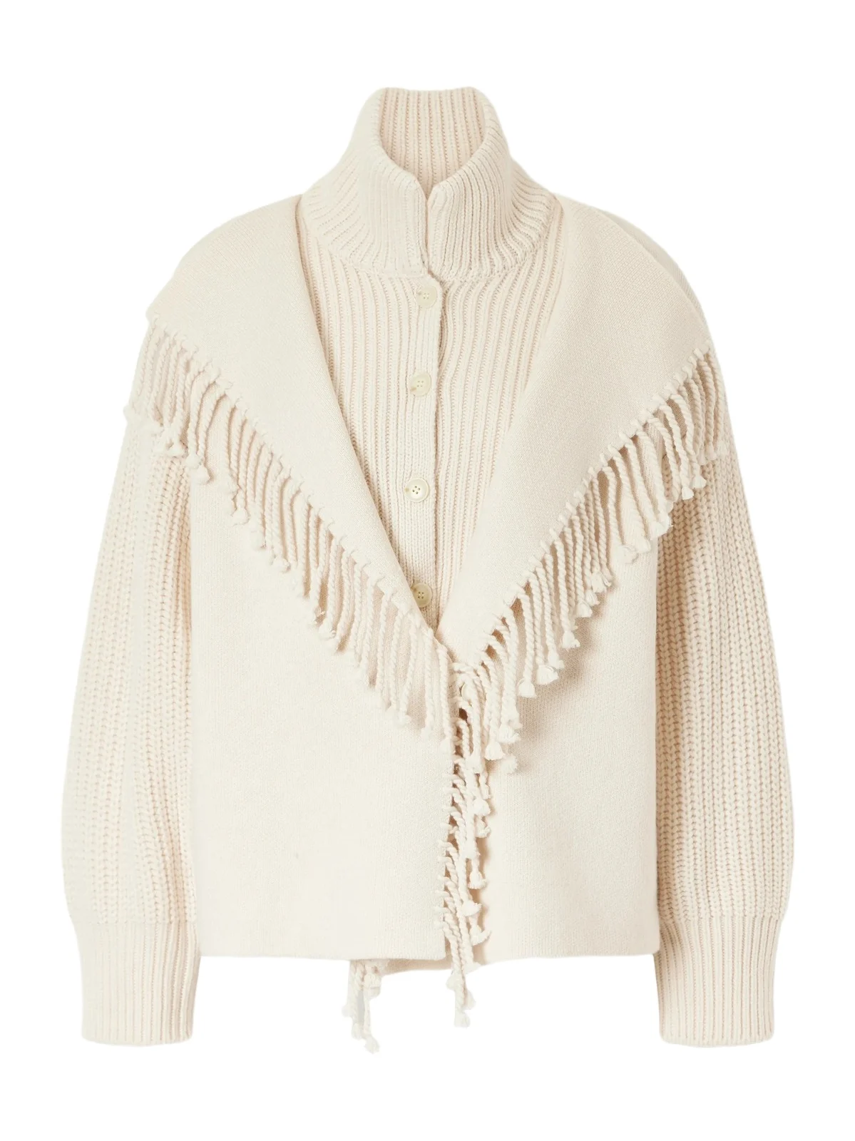 Fringed Wool Cardigan Fringed Wool Cardigan