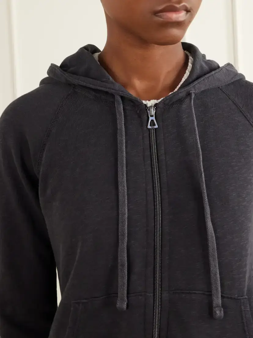 James Perse French Cotton-terry Hoodie | Thumbnail 4 James Perse French Cotton-terry Hoodie | Thumbnail 4