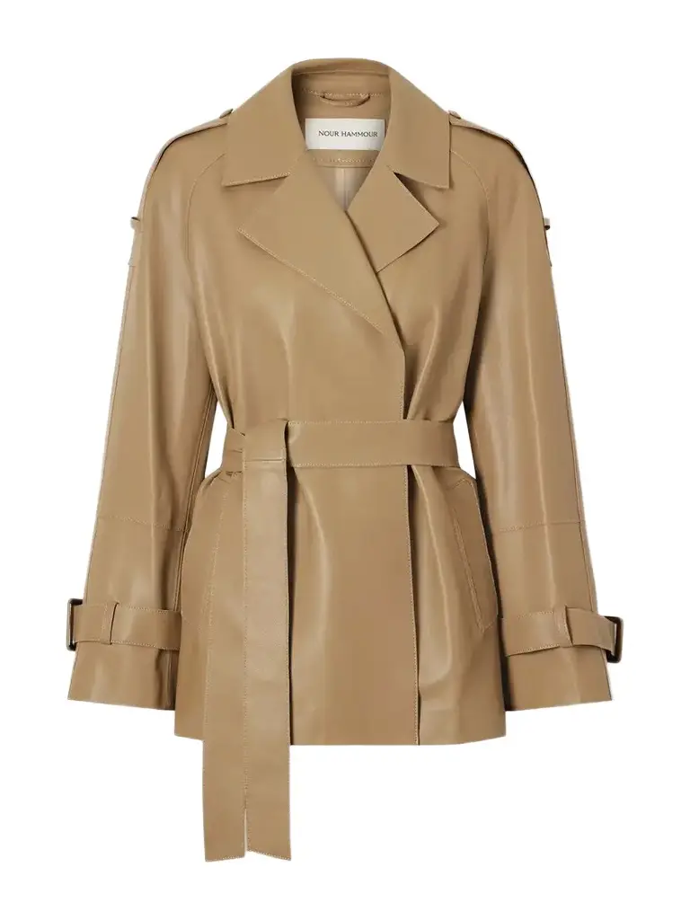 Nour Hammour Nera Leather Cropped Jacket | Image 1 Nour Hammour Nera Leather Cropped Jacket | Image 1