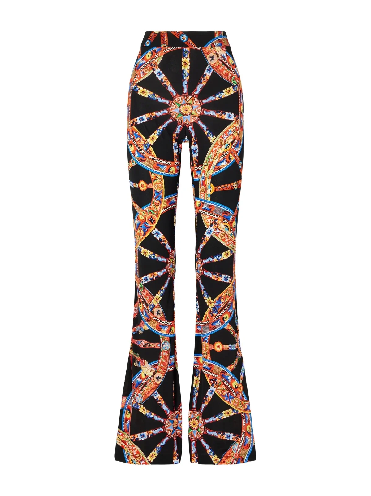 Organza Carretto Printed Flared Crepe Pants