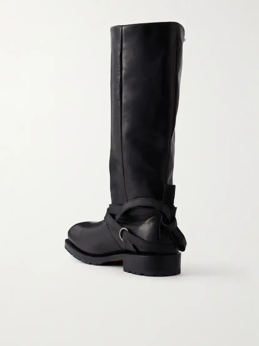 Our Legacy High Engine Tie-embellished Leather Knee Boots | Thumbnail 3