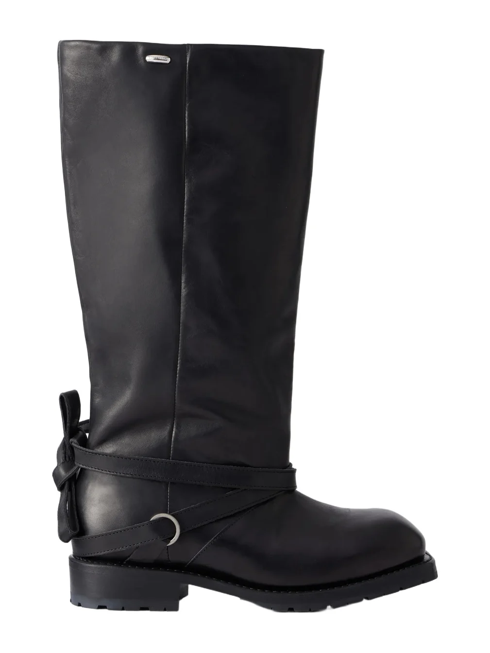 High Engine Tie-embellished Leather Knee Boots High Engine Tie-embellished Leather Knee Boots