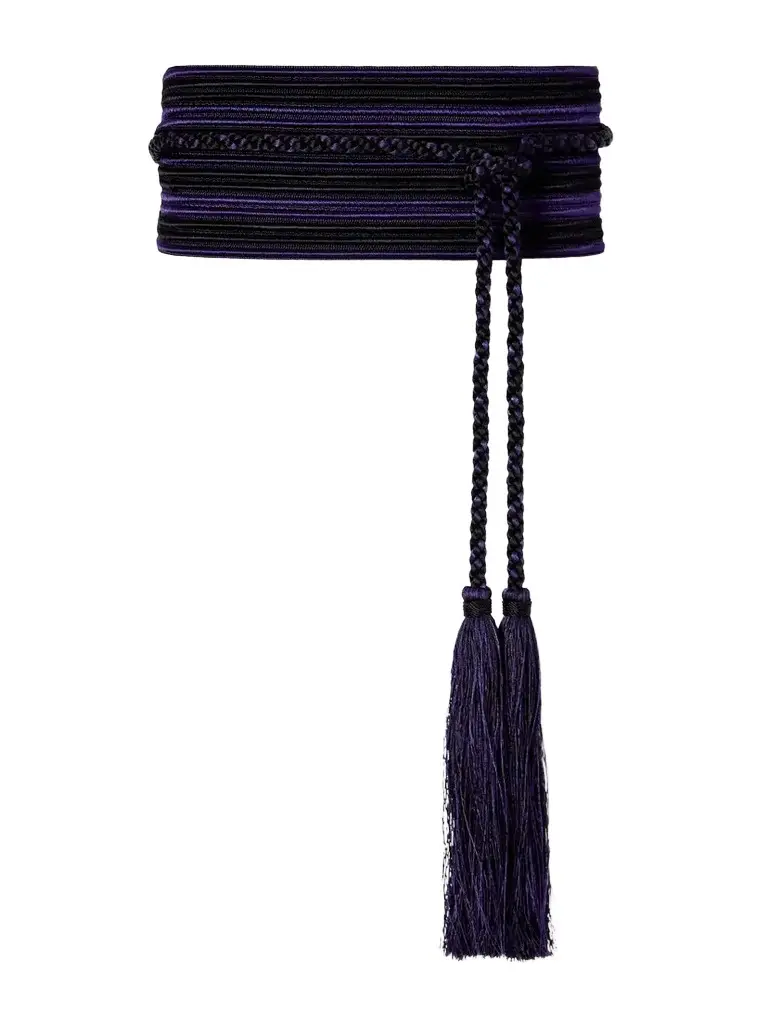 Le Sundial Vesper Tasseled Striped Cord Belt
