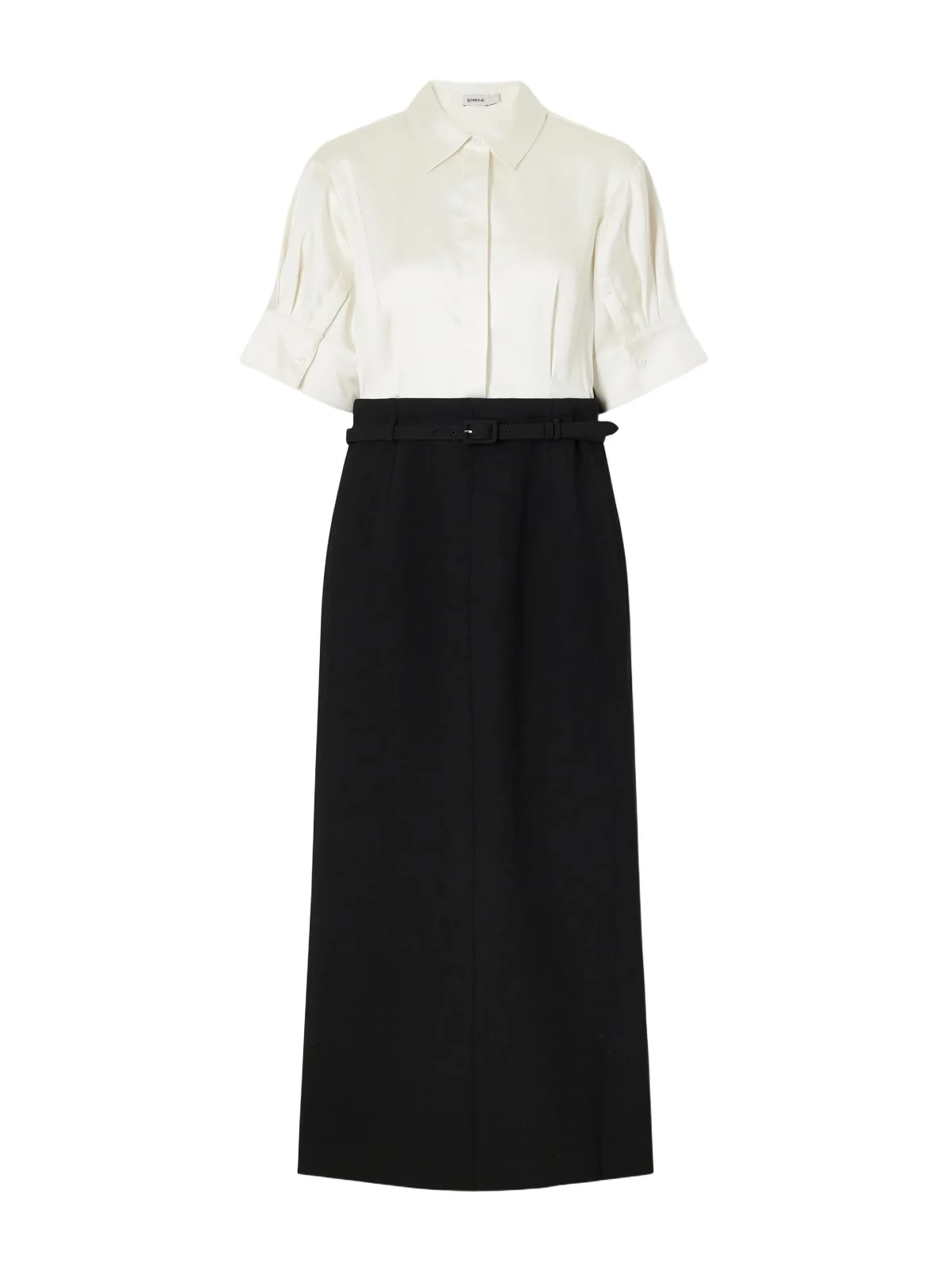 Alvera Belted Twill Midi Dress Alvera Belted Twill Midi Dress
