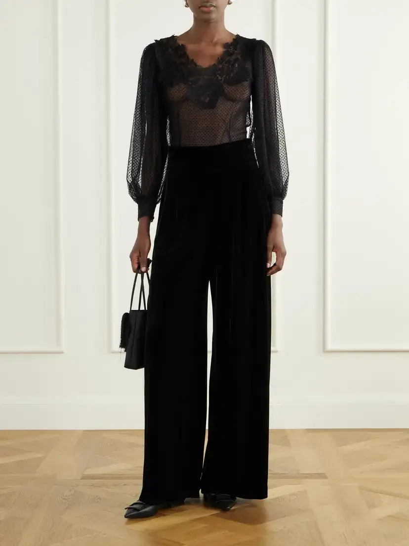 Loretta Caponi Egnazia High-waist Wide-leg Satin Pants | Thumbnail 2
