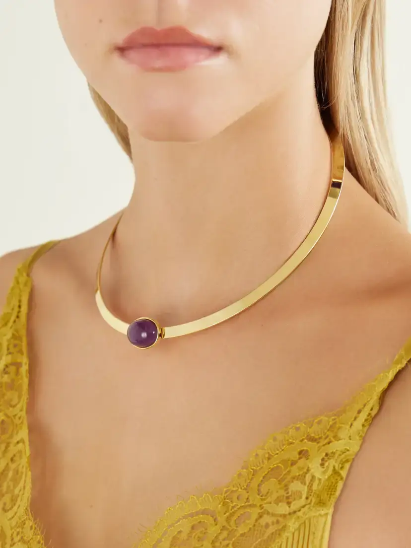 Jennifer Behr Elaine Gold-plated Amethyst Necklace | Thumbnail 2