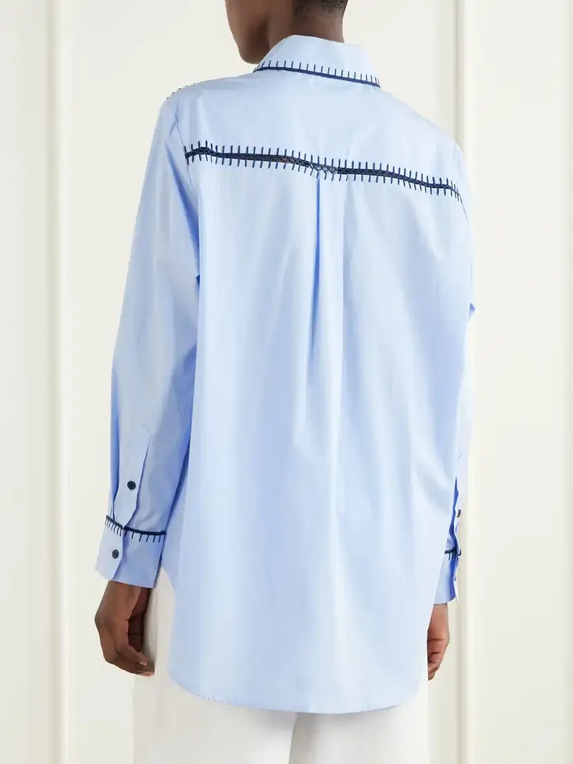 ESCVDO Arcangel Embroidered Cotton-poplin Shirt | Thumbnail 4 ESCVDO Arcangel Embroidered Cotton-poplin Shirt | Thumbnail 4