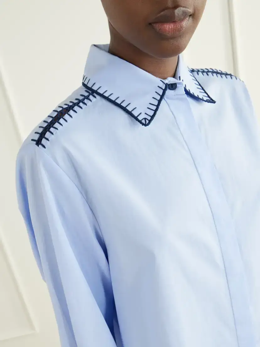 ESCVDO Arcangel Embroidered Cotton-poplin Shirt | Thumbnail 5 ESCVDO Arcangel Embroidered Cotton-poplin Shirt | Thumbnail 5