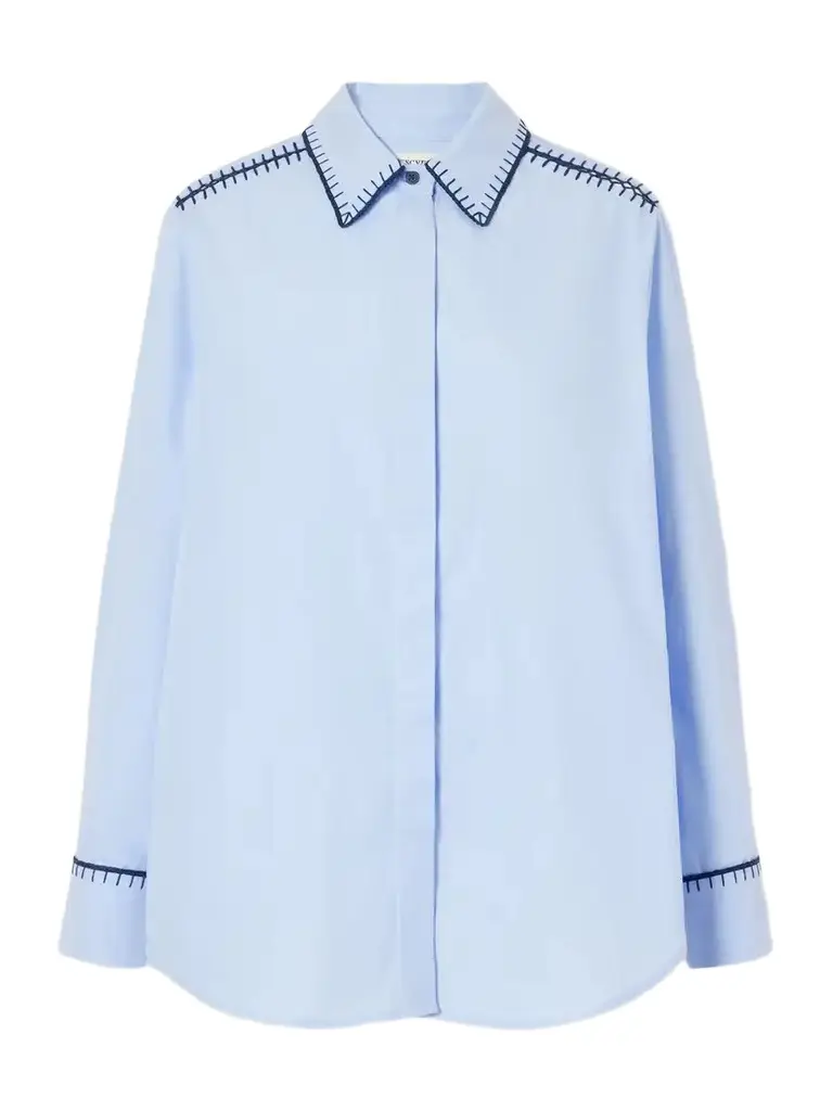 ESCVDO Arcangel Embroidered Cotton-poplin Shirt