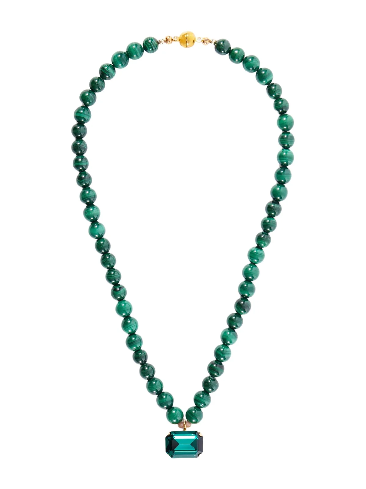 Jennifer Behr Sidonie Gold-tone Malachite And Crystal Necklace - Green