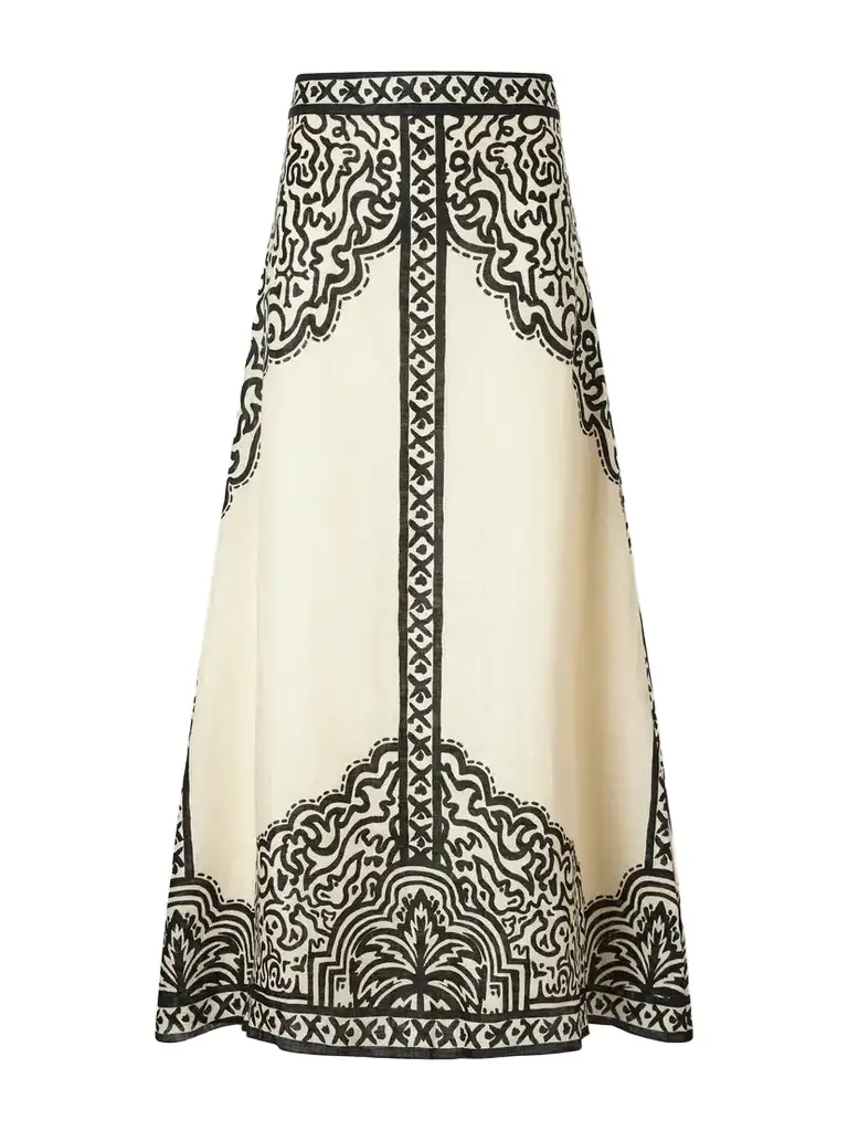 Johanna Ortiz Loose Horizon Printed Linen Maxi Skirt | Image 1 Johanna Ortiz Loose Horizon Printed Linen Maxi Skirt | Image 1